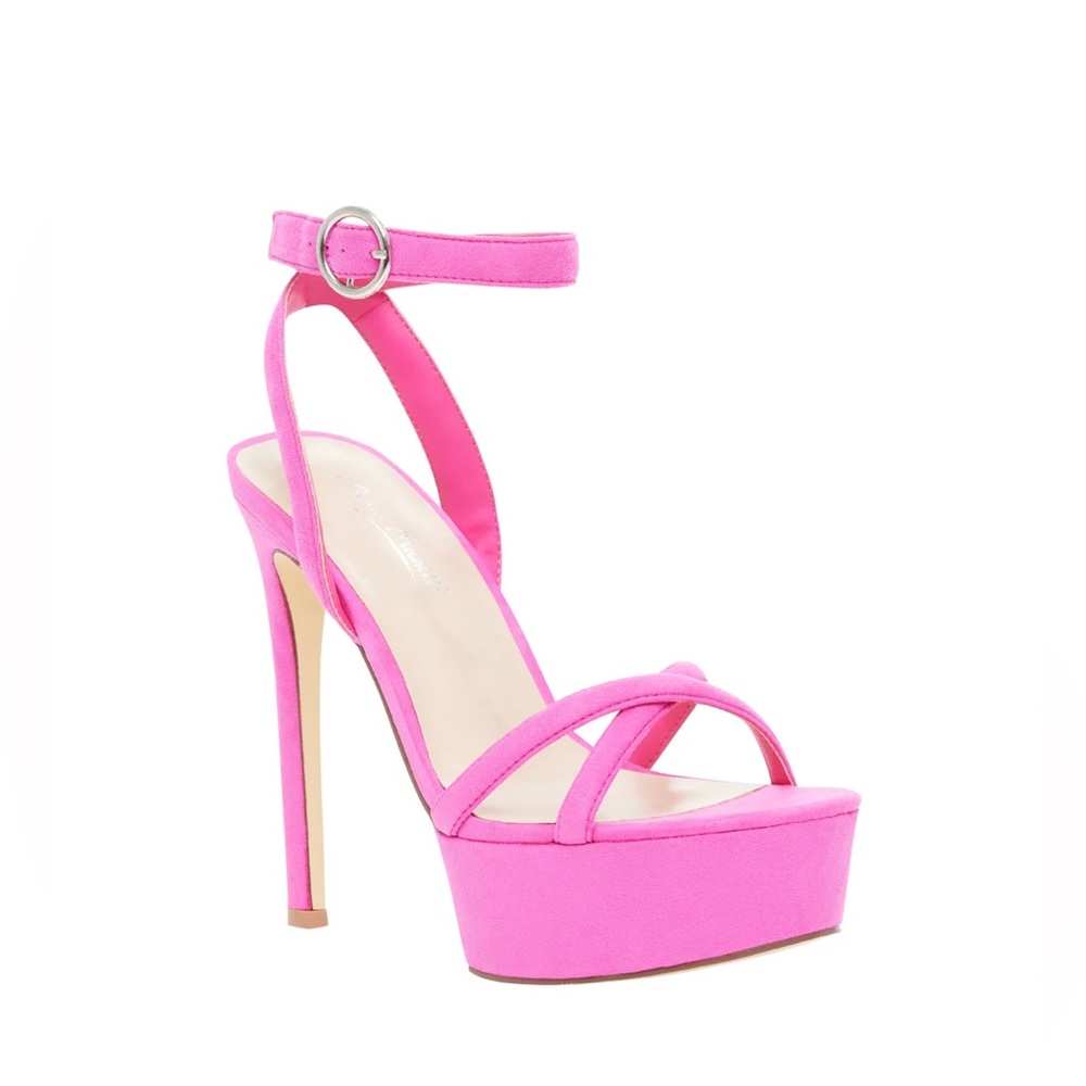 NEW Pink Platform Strappy High Heels Sandals